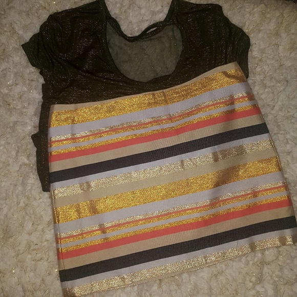 J CREW MINI SKIRT Amazing Metallic Strips - Picture 7 of 7